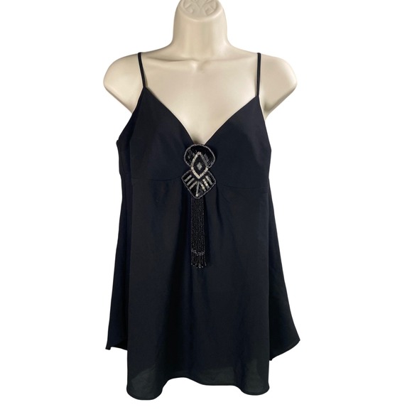 H&M Tops - Y2k Babydoll Cami Top Womens Size‎ 12 Beaded Whimsigoth Fairy Grunge Going Out